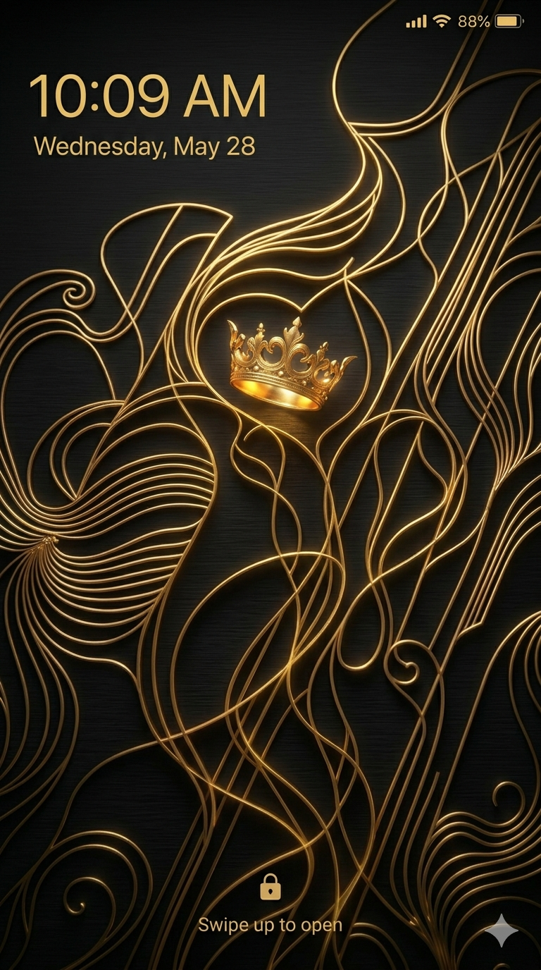 Black Gold Lock Screen HD